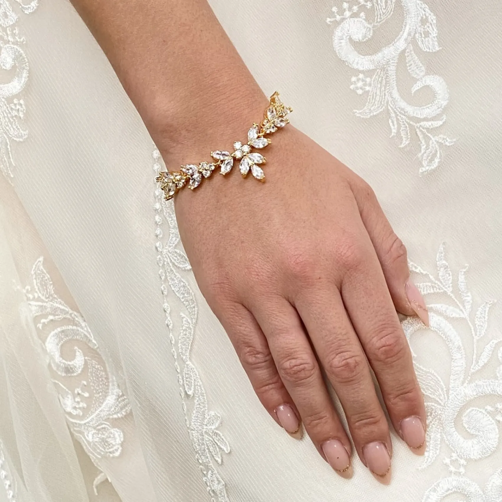 Lace & Favour Gold Prom Jewellery | Prom Bracelets*Adelaide Vintage Inspired Crystal Bracelet Gold