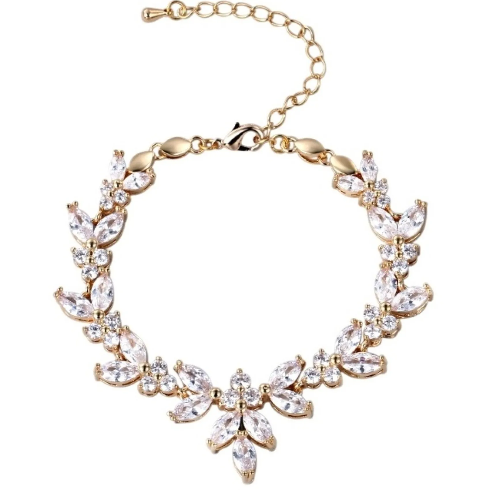 Lace & Favour Gold Prom Jewellery | Prom Bracelets*Adelaide Vintage Inspired Crystal Bracelet Gold