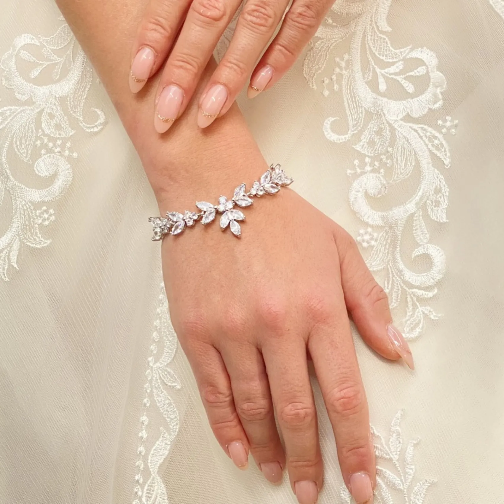 Lace & Favour Prom Bracelets | Silver Prom Jewellery*Adelaide Vintage Inspired Crystal Bracelet Silver
