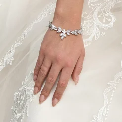 Lace & Favour Prom Bracelets | Silver Prom Jewellery*Adelaide Vintage Inspired Crystal Bracelet Silver