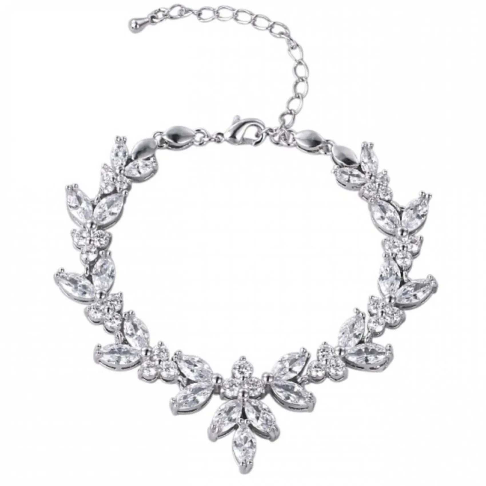 Lace & Favour Prom Bracelets | Silver Prom Jewellery*Adelaide Vintage Inspired Crystal Bracelet Silver