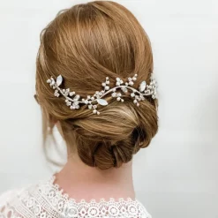 Beads & Beyond Crystal Hair Accessories | Blue Hair Accessories*Adeline Opal Crystal and Pearl Wedding Hair Vine Opal/Silver