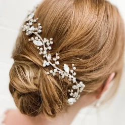 Beads & Beyond Crystal Hair Accessories | Blue Hair Accessories*Adeline Opal Crystal and Pearl Wedding Hair Vine Opal/Silver