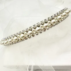 Beads & Beyond Vintage Headpieces | Pearl Hair Accessories*Adelphi Vintage Pearl and Crystal Bridal Headband Ivory/ Silver