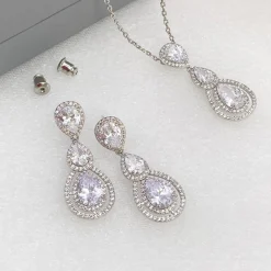 Lace & Favour Silver Prom Jewellery | Prom Jewellery Sets*Alessandra Vintage Inspired Crystal Bridal Jewellery Set