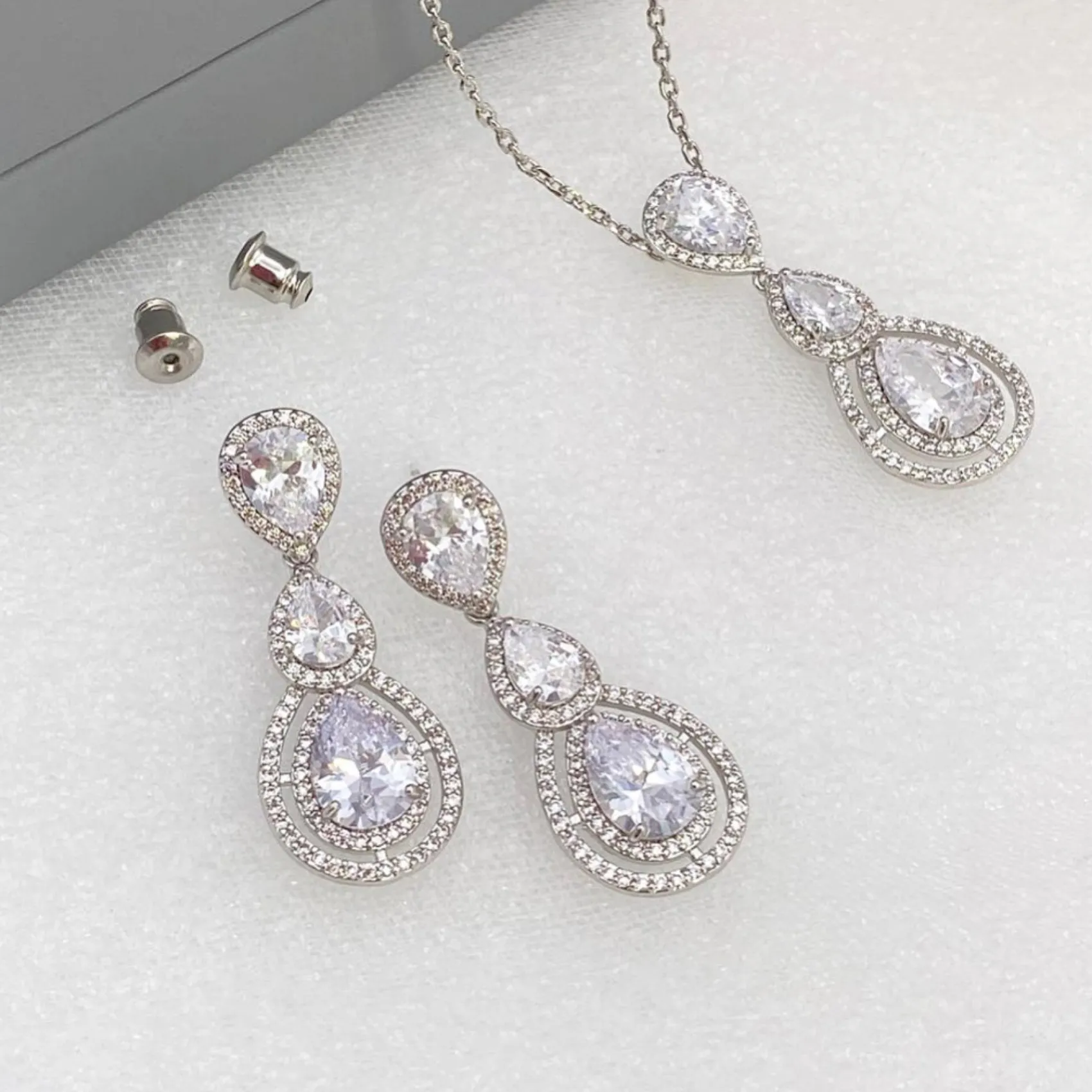 Lace & Favour Silver Prom Jewellery | Prom Jewellery Sets*Alessandra Vintage Inspired Crystal Bridal Jewellery Set