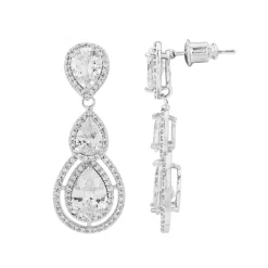 Lace & Favour Silver Prom Jewellery | Prom Earrings*Alessandra Vintage Inspired Crystal Chandelier Earrings Silver