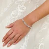 Lace & Favour Bride Gifts | Pearl Jewellery*Amalia Silver Cubic Zirconia Pearl Wedding Bracelet Ivory/ Silver