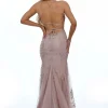 Angel Forever Angel Forever Prom Dresses | Pink Prom Dresses*Beaded Lace Backless Fishtail Prom Dress Rose Gold