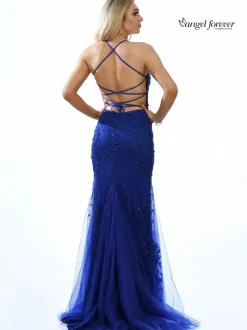 Angel Forever Angel Forever Prom Dresses | Royal Blue Prom Dresses*Beaded Lace Backless Fishtail Prom Dress Royal Blue