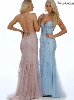Angel Forever Angel Forever Prom Dresses | Pink Prom Dresses*Beaded Lace Backless Fishtail Prom Dress Rose Gold