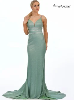 Angel Forever Angel Forever Prom Dresses | Green Prom Dresses*Shimmer Fabric Fishtail Prom Dress Mint