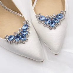 Lace & Favour Something Blue Gifts | Shoe Jewellery*Arcadia Light Sapphire Crystal Shoe Clips