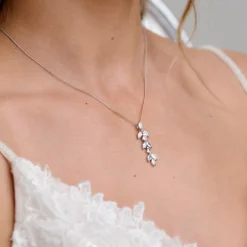 Lace & Favour Silver Prom Jewellery | Prom Necklaces*Aria Silver Cubic Zirconia Pendant Necklace