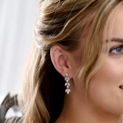 Lace & Favour Silver Prom Jewellery | Prom Earrings*Aria Cubic Zirconia Drop Earrings Silver
