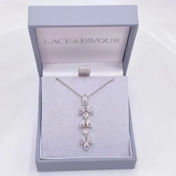 Lace & Favour Silver Prom Jewellery | Prom Necklaces*Aria Silver Cubic Zirconia Pendant Necklace