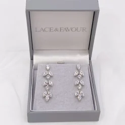 Lace & Favour Silver Prom Jewellery | Prom Earrings*Aria Cubic Zirconia Drop Earrings Silver