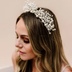 Arianna Pearl Hair Accessories | Silver Hair Accessories*Everlasting Statement Pearl Tiara AR598