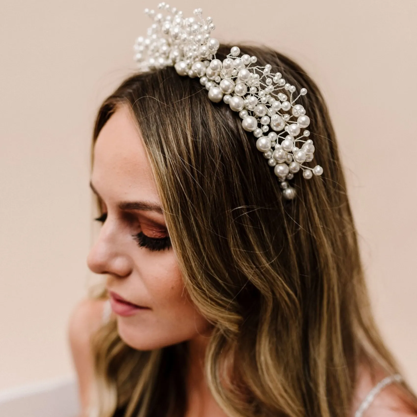 Arianna Pearl Hair Accessories | Silver Hair Accessories*Everlasting Statement Pearl Tiara AR598