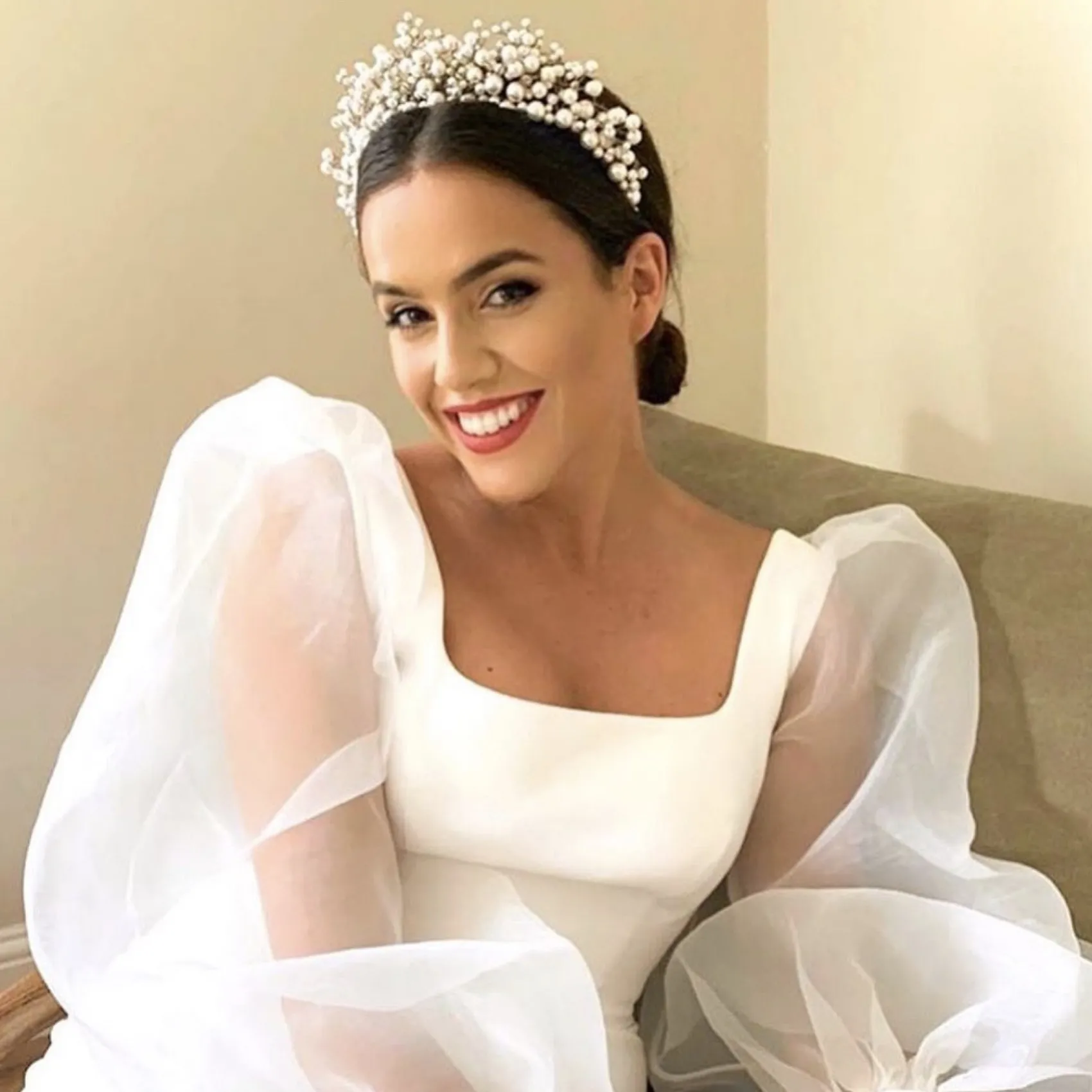 Arianna Pearl Hair Accessories | Silver Hair Accessories*Everlasting Statement Pearl Tiara AR598