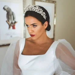 Arianna Pearl Hair Accessories | Silver Hair Accessories*Everlasting Statement Pearl Tiara AR598