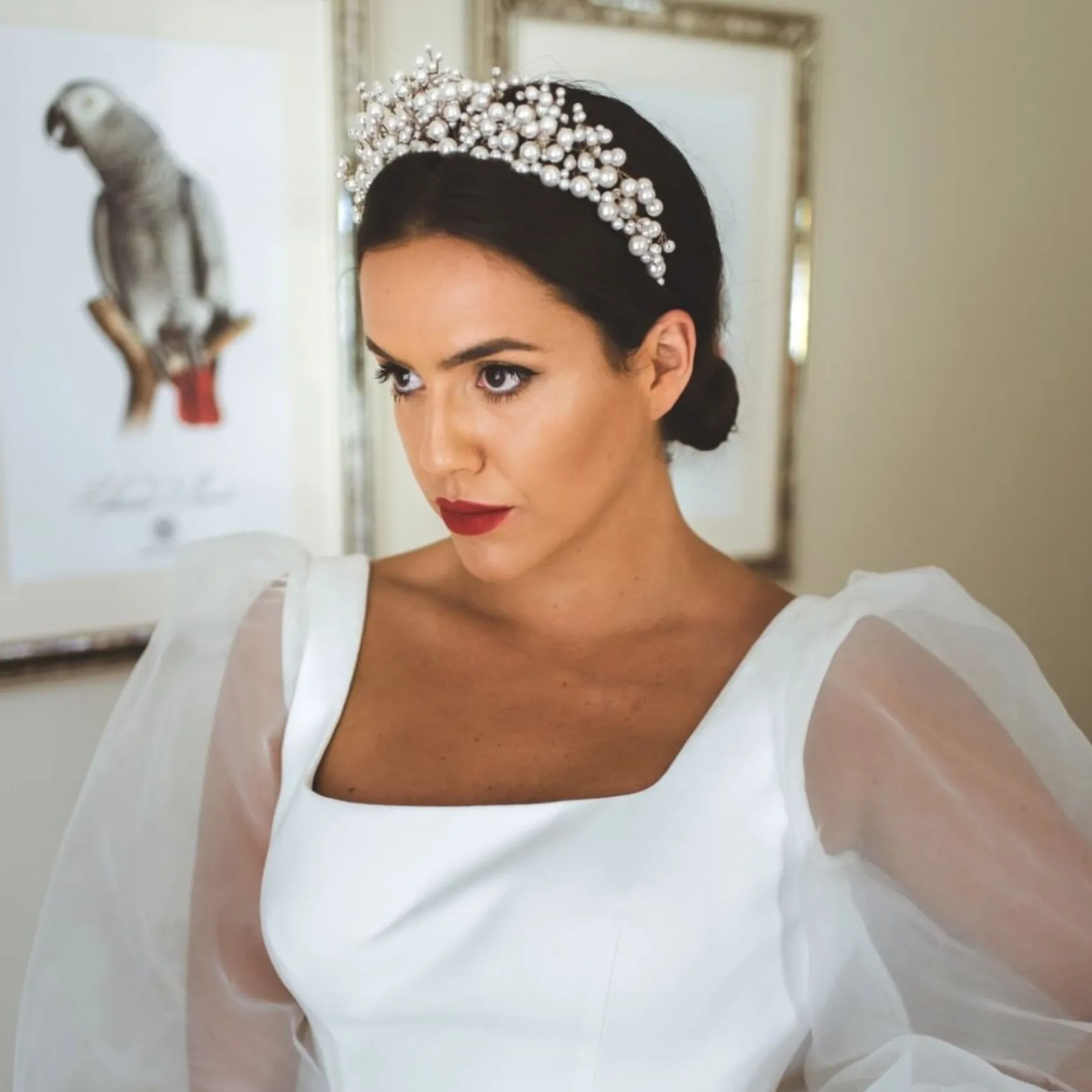 Arianna Pearl Hair Accessories | Silver Hair Accessories*Everlasting Statement Pearl Tiara AR598