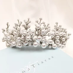 Arianna Pearl Hair Accessories | Silver Hair Accessories*Everlasting Statement Pearl Tiara AR598