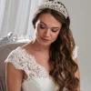 Arianna Pearl Hair Accessories | Silver Hair Accessories*Floral Pearl and Crystal Statement Tiara AR749