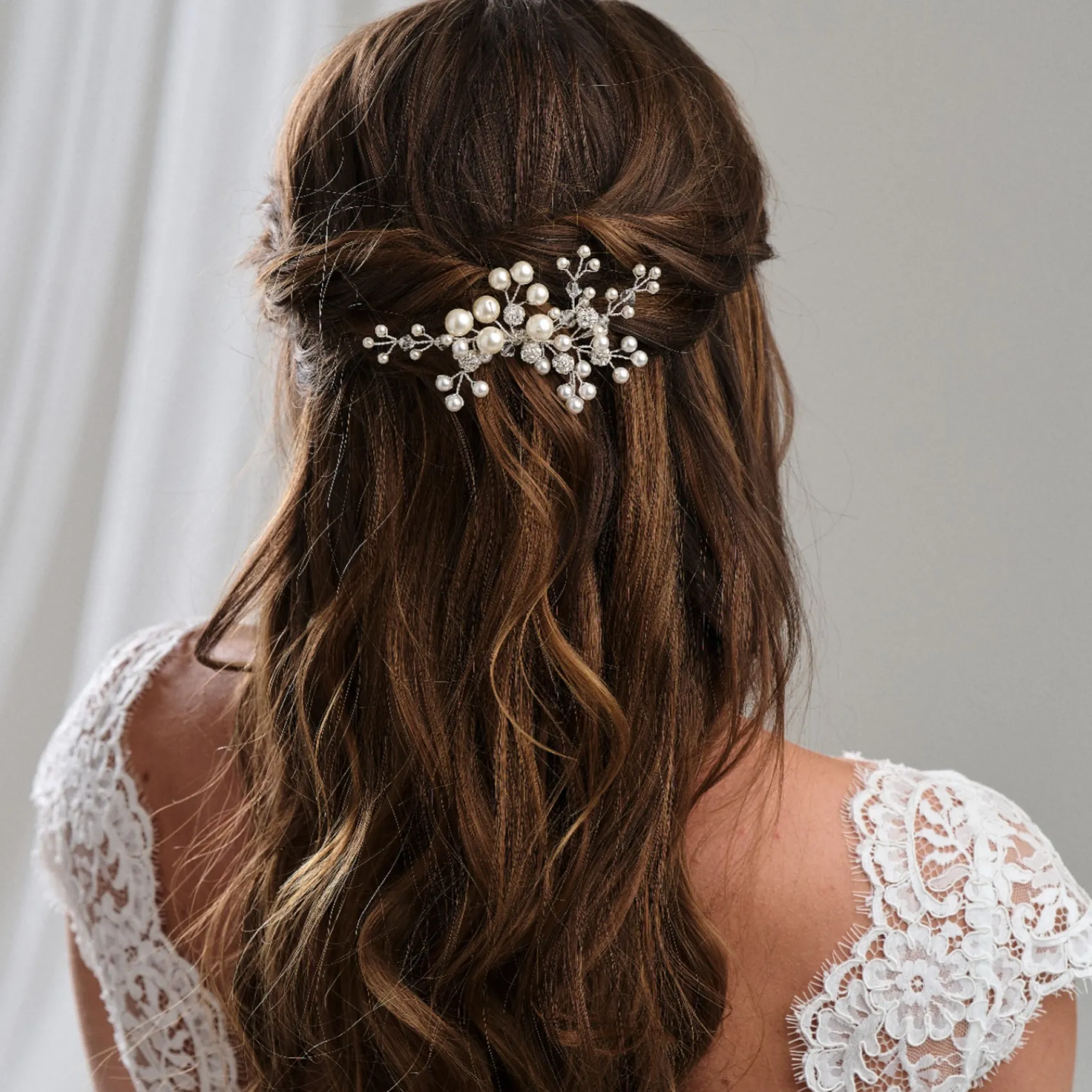 Arianna Pearl Hair Accessories | Silver Hair Accessories*Mira Pearl and Crystal Hair Comb AR614