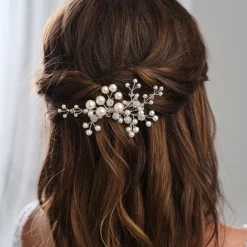 Arianna Pearl Hair Accessories | Silver Hair Accessories*Mira Pearl and Crystal Hair Comb AR614