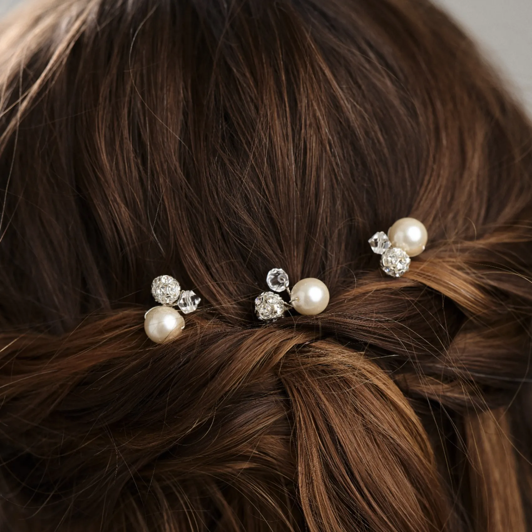 Arianna Bridesmaid Gifts | Pearl Hair Accessories*Mira Set of 3 Pearl, Crystal and Diamante Hair Pins ARP614