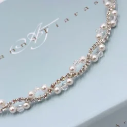 Arianna Bridesmaid Gifts | Bride Gifts*Pearl and Diamante Wedding Bracelet ARW093