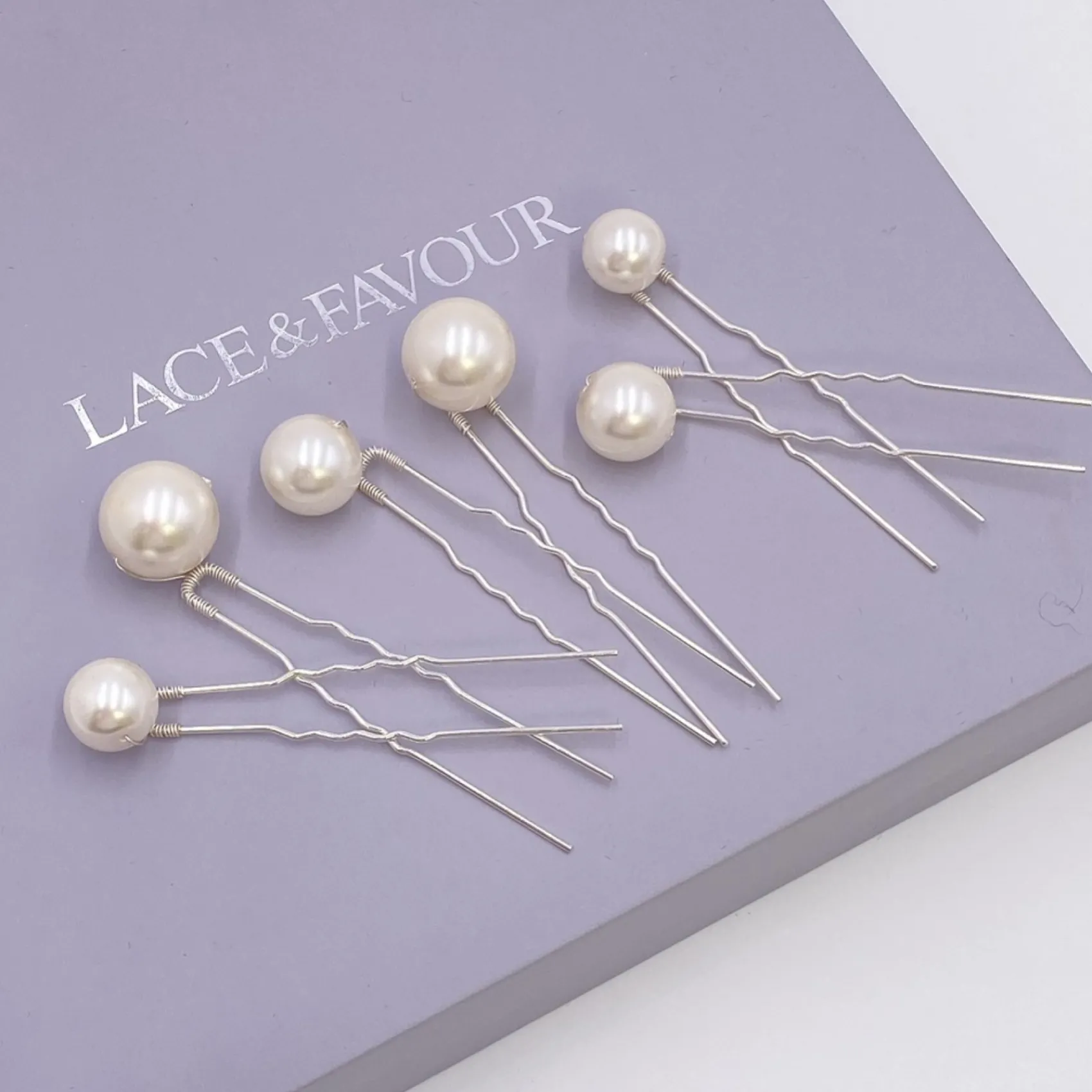 Arianna Bridesmaid Gifts | Bride Gifts*Purity Set of 6 Pearl Wedding Hair Pins ARP617
