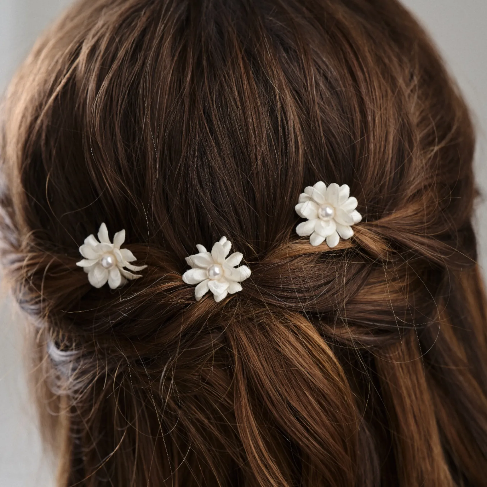 Arianna Flower Girl Gifts | Bridesmaid Gifts*Set of 3 Double Flower Hair Pins ARP604