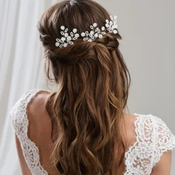 Arianna Pearl Hair Accessories | Silver Hair Accessories*Set of 3 Floral Beaded and Pearl Hair Pins ARP754