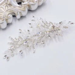 Twilight Designs Prom Hair Clips & Combs | Vintage Headpieces*Audrey Vintage Inspired Crystal and Diamante Hair Clip Ivory/ Silver