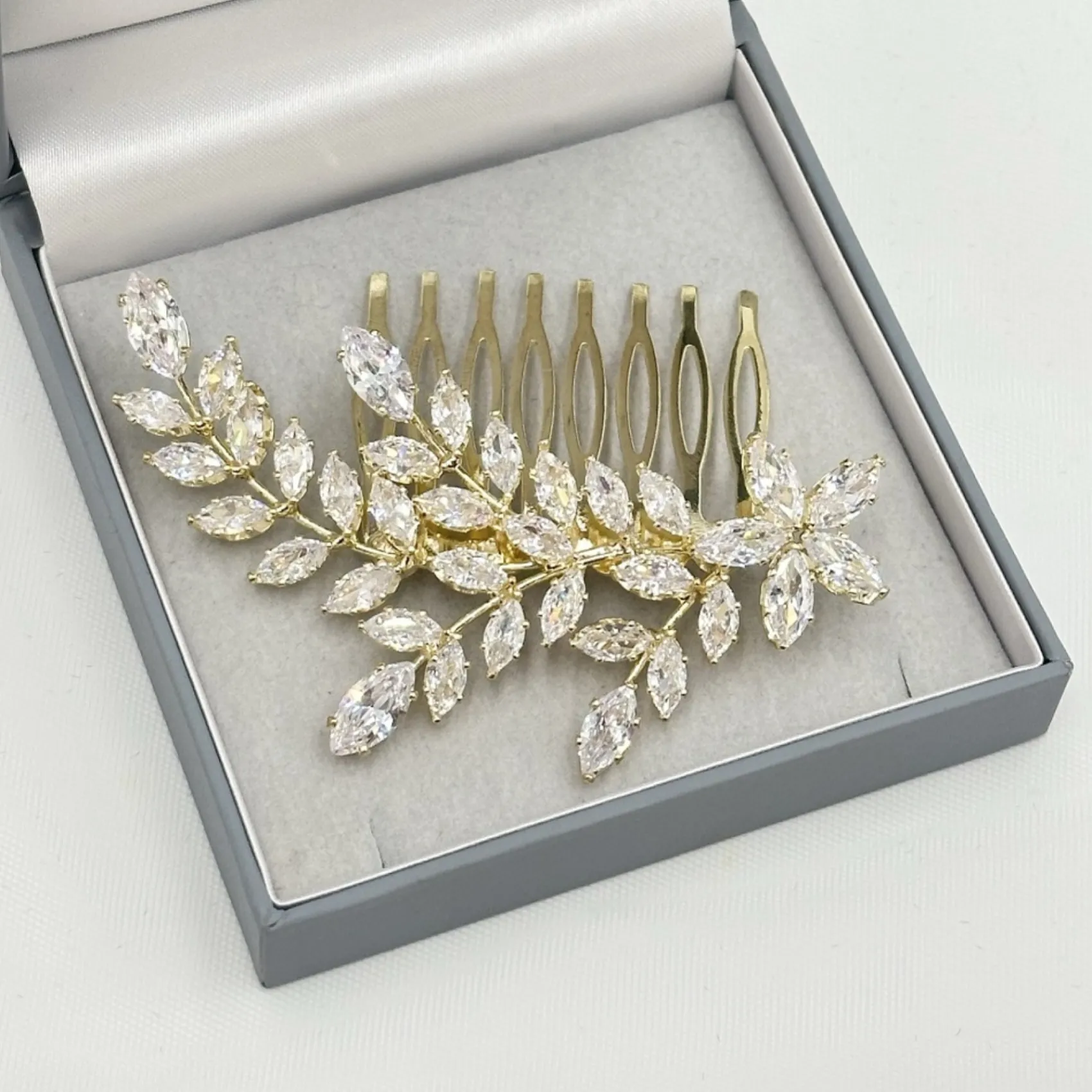 Lace & Favour Prom Hair Clips & Combs | Crystal Hair Accessories*Aurora Crystal Spray Wedding Hair Comb Gold