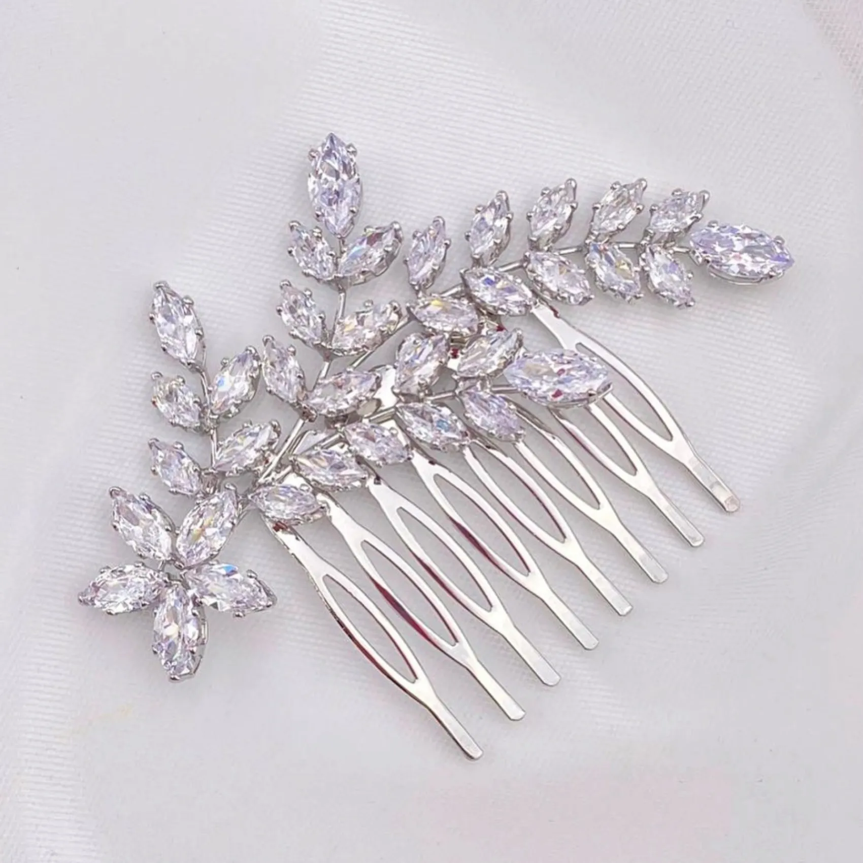 Lace & Favour Prom Hair Clips & Combs | Crystal Hair Accessories*Aurora Crystal Spray Wedding Hair Comb Silver