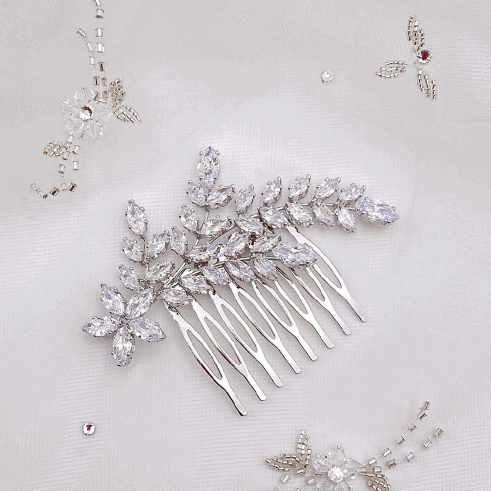 Lace & Favour Prom Hair Clips & Combs | Crystal Hair Accessories*Aurora Crystal Spray Wedding Hair Comb Silver