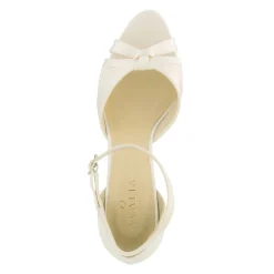 Avalia Shoes Wedding Shoes | High Heel*Avalia Alba Satin and Lace Peep Toe Platform Sandals Ivory