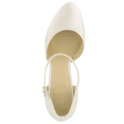 Avalia Shoes Wedding Shoes | High Heel*Avalia Dona Satin Ankle Strap Platform Court Shoes Ivory