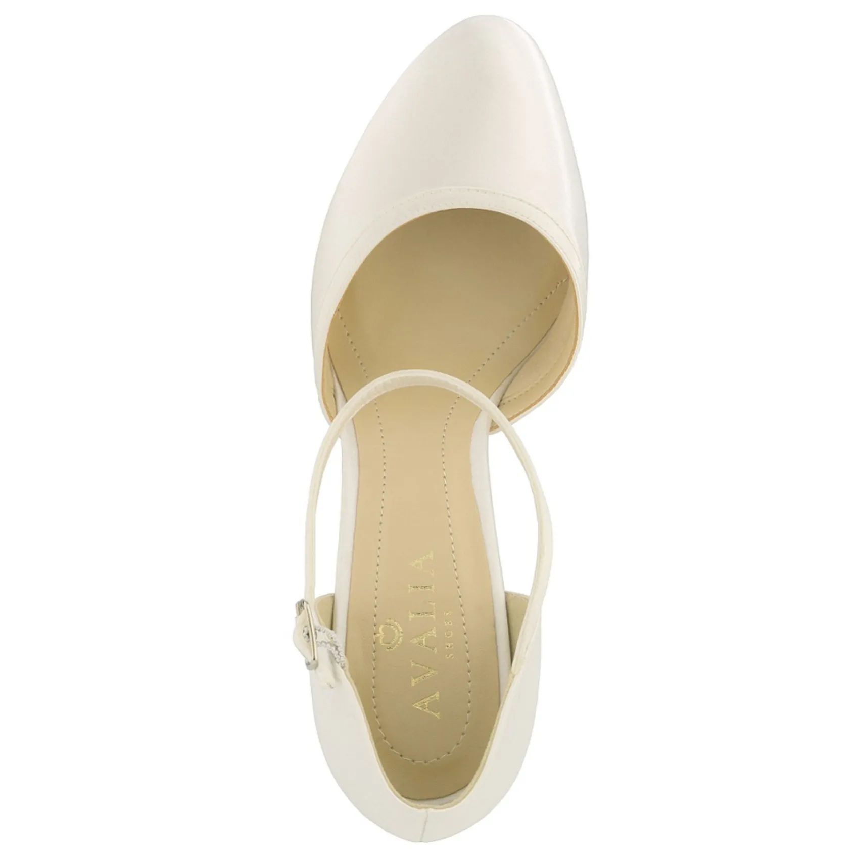 Avalia Shoes Wedding Shoes | High Heel*Avalia Dona Satin Ankle Strap Platform Court Shoes Ivory