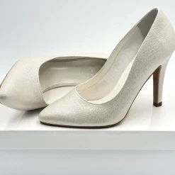 Avalia Shoes Sparkly Prom Shoes | Gold Prom Shoes*Avalia Goldy Champagne Shimmer High Heel Court Shoes Champagne Gold