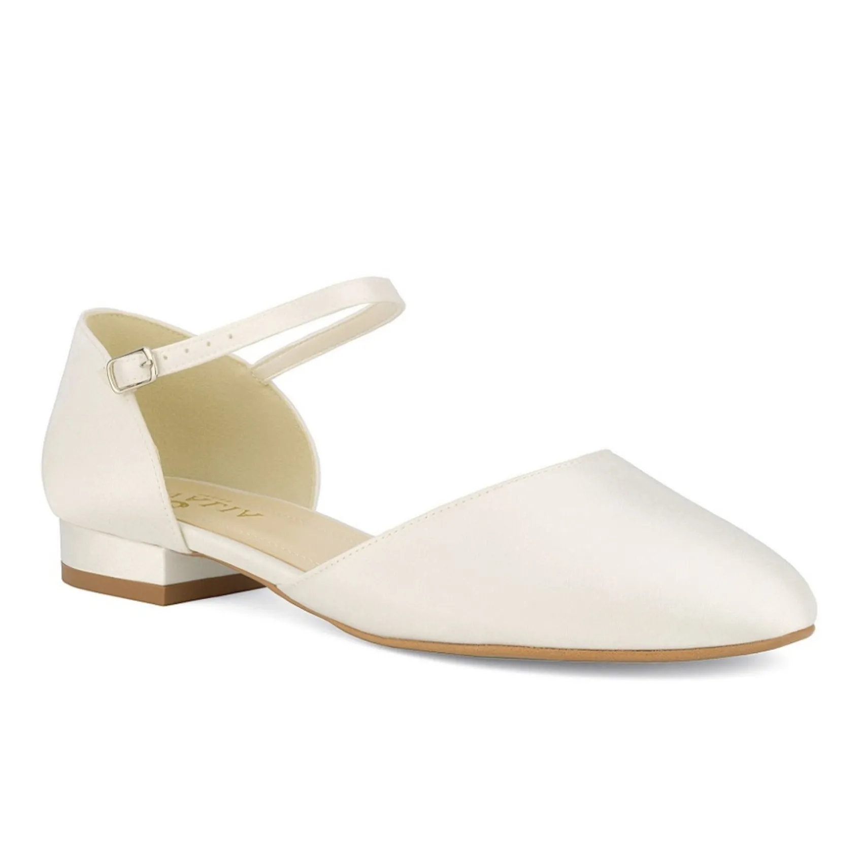 Avalia Shoes Wedding Shoes | Flat Wedding Shoes*Avalia Sissi Satin Flat Wedding Shoes with Ankle Strap Ivory