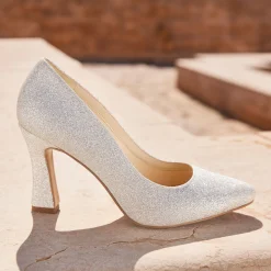 Avalia Shoes Sparkly Prom Shoes | Gold Prom Shoes*Avalia Tabatha Glitter Sparkly High Heel Court Shoes Gold