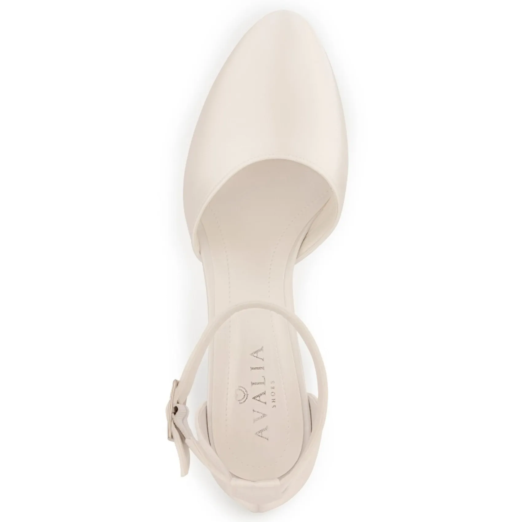 Avalia Shoes Wedding Shoes | Mid Heel*Avalia Vera Satin Wide Ankle Strap Block Heel Shoes Ivory