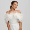 Beverly Hills Feather Stoles & Shrugs | Wedding Capes & Wraps*Bardot Ostrich Feather Bridal Stole Ivory