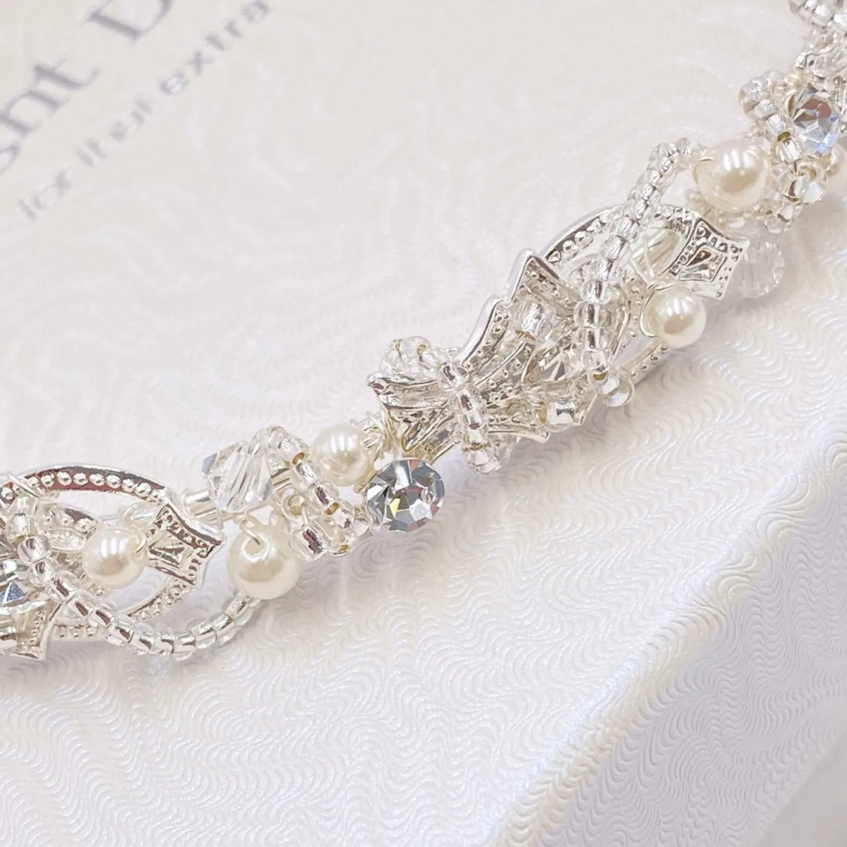 Twilight Designs Vintage Headpieces | Pearl Hair Accessories*Beatrice Vintage Inspired Beaded and Pearl Headband Ivory/ Silver