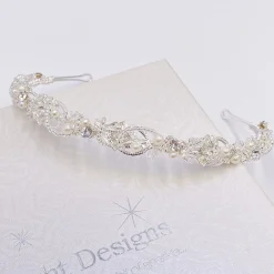 Twilight Designs Vintage Headpieces | Pearl Hair Accessories*Beatrice Vintage Inspired Beaded and Pearl Headband Ivory/ Silver