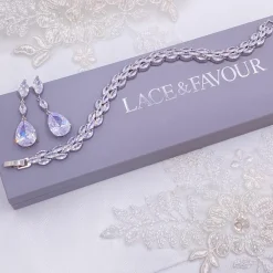 Lace & Favour Silver Prom Jewellery | Prom Bracelets*Beaumont Cubic Zirconia Wedding Bracelet | L&F